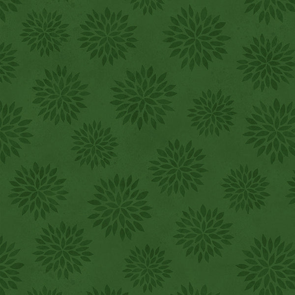 Sunflower Splendor, Tonal Flowers-Green Quilting Fabric