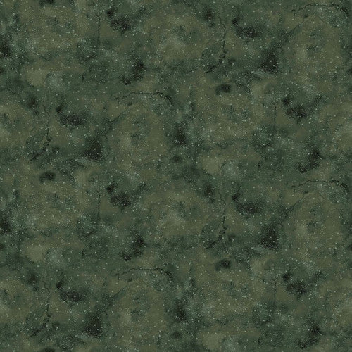 Moonlit Stroll, Marbled Texture-Green Quilting Fabric