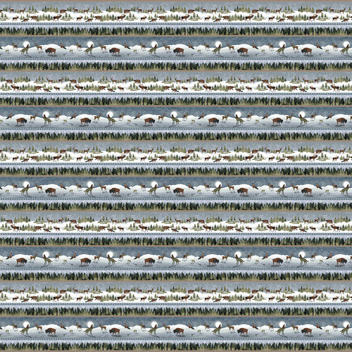 Moonlit Stroll, Multi Stripe Quilting Fabric