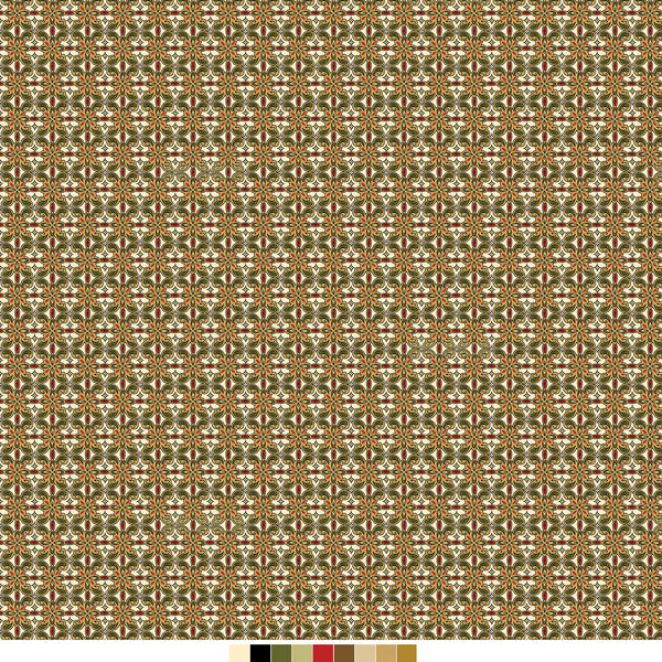 Samsara, Tile-Cream Quilting Fabric