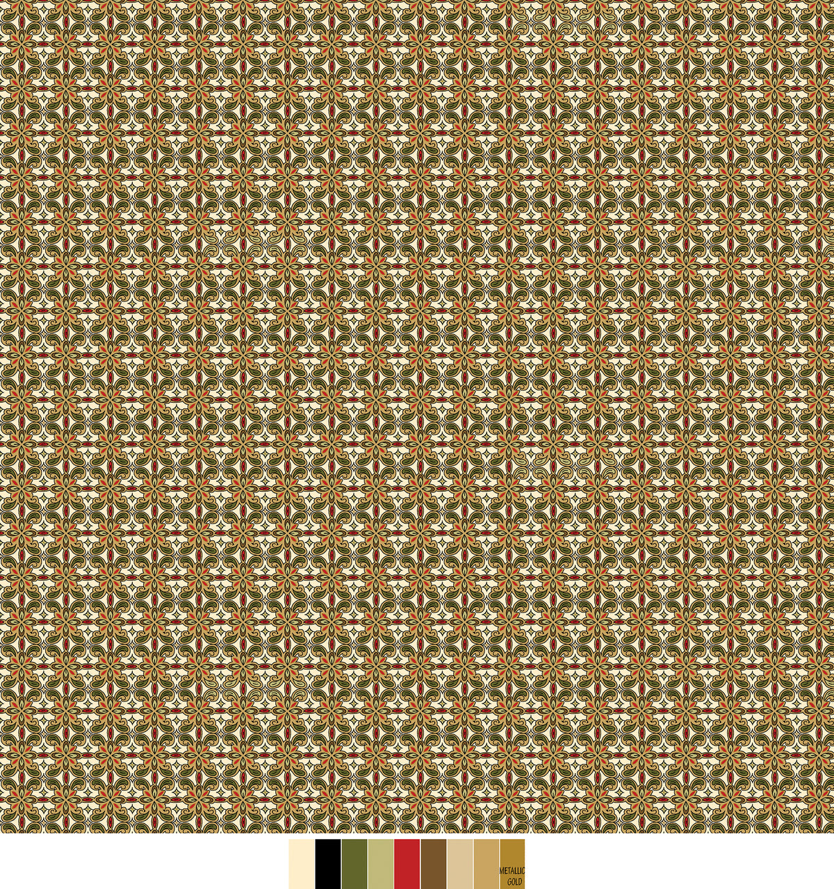 Samsara, Tile-Cream Quilting Fabric