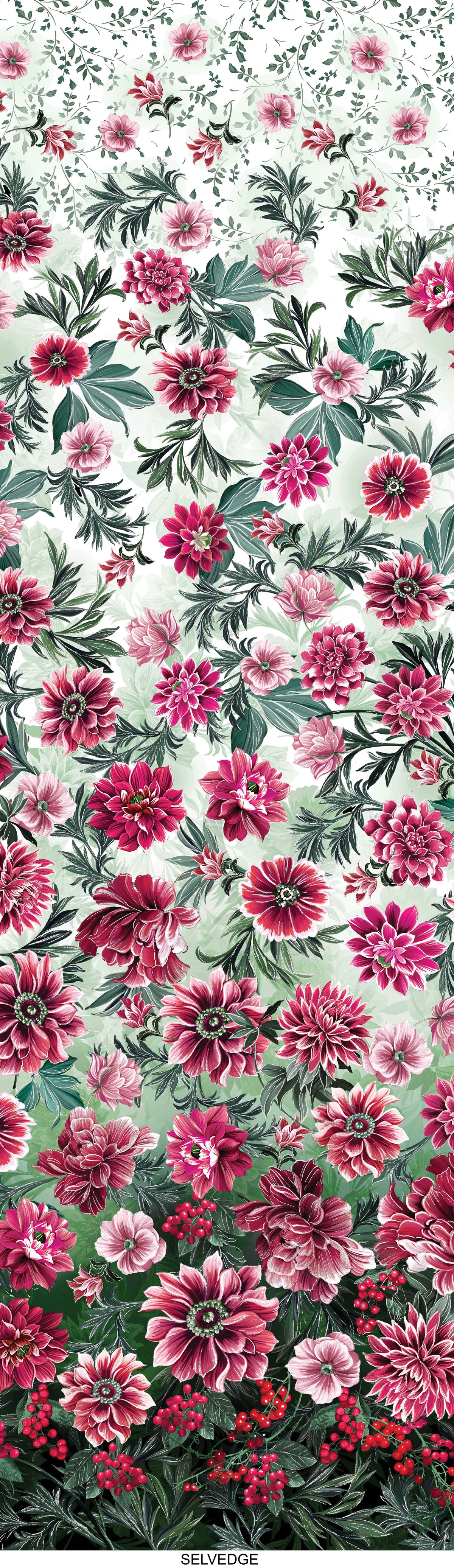 Winterberry Floral, Winterberry Field-Sage Quilting Fabric