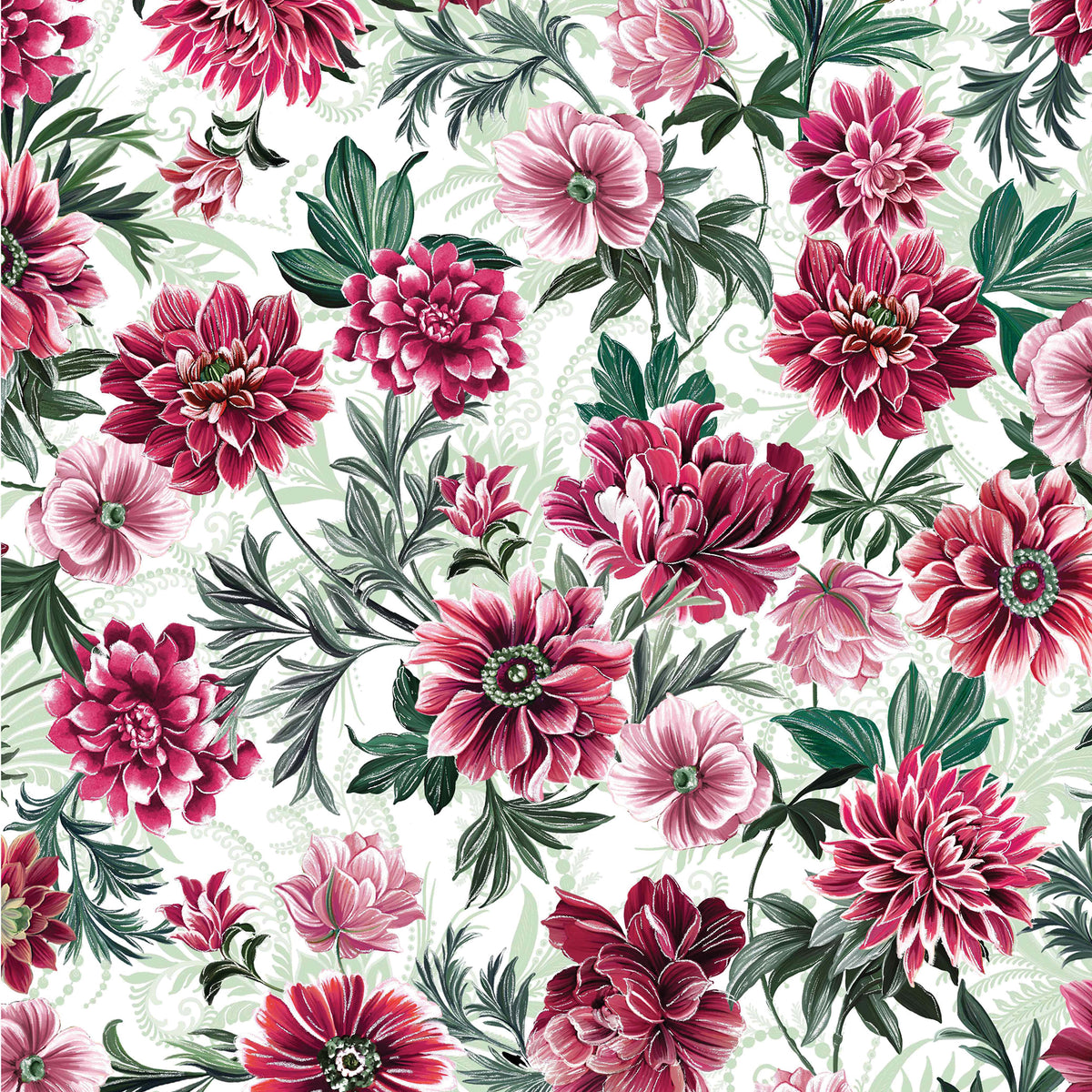 Winterberry Floral, Winterberry Garden-Cream Quilting Fabric