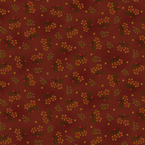Wit & Wisdom, Floral Sprays-Red Quilting Fabric