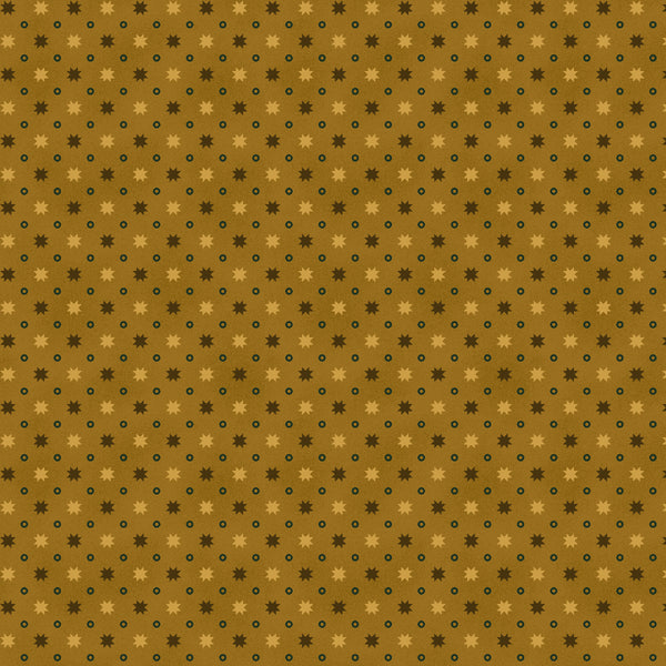 Wit & Wisdom, Stars & Rings-Gold Quilting Fabric