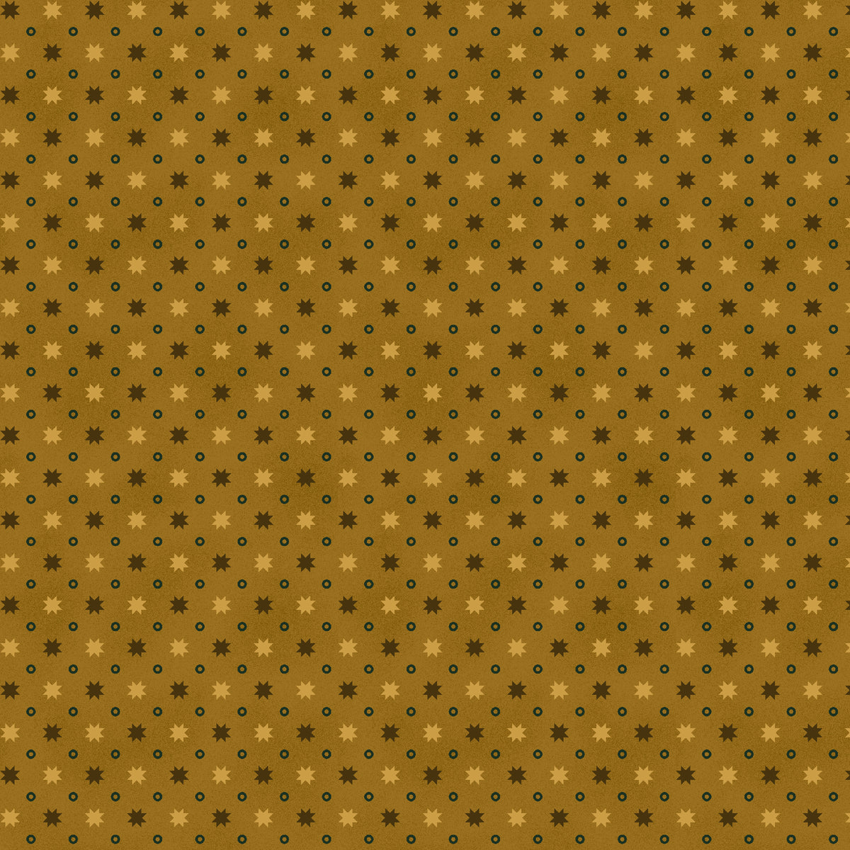Wit & Wisdom, Stars & Rings-Gold Quilting Fabric