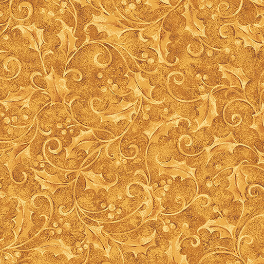 Star of Wonder - Star of Light, Holly-Gold Quilting Fabric
