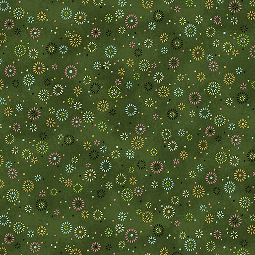 Star of Wonder - Star of Light, Twinkle-Dark Green Quilting Fabric