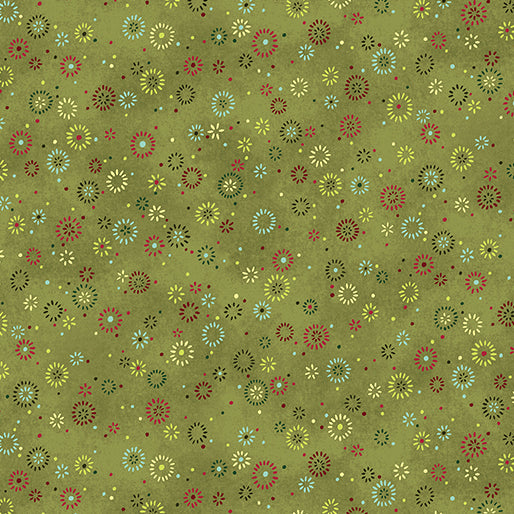 Star of Wonder - Star of Light, Twinkle-Light Green Quilting Fabric