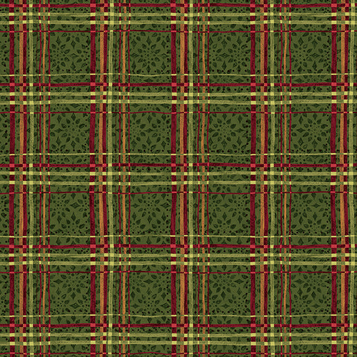Star of Wonder - Star of Light, Plaid-Green Quilting Fabric