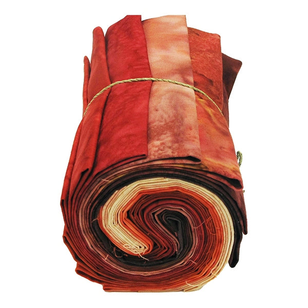 Hoffman Fabrics 1895 Fat Quarter Bundle-Ruby Red Lipstick– Hand-Dyed Batik Quilting Fabric