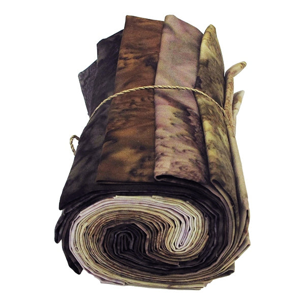 Hoffman Fabrics 1895 Fat Quarter Bundle-Naturally Beautiful – Hand-Dyed Batik Quilting Fabric