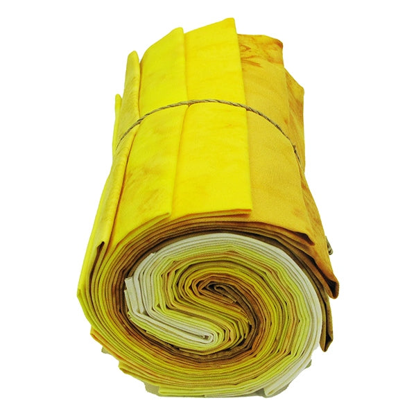 Hoffman Fabrics 1895 Fat Quarter Bundle-Sunshine & Smiles – Hand-Dyed Batik Quilting Fabric