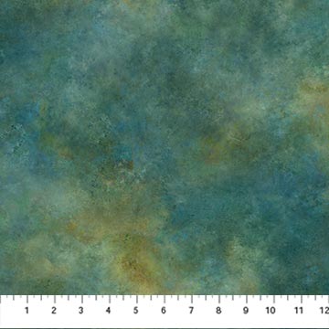 Autumn Splendor-Stonehenge, Turquoise Teal Gold Marble Quilting Fabric