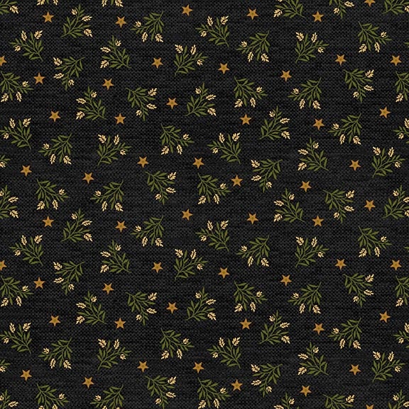 Chicken Shack, Small Wheat Toss-Black Quilting Fabric