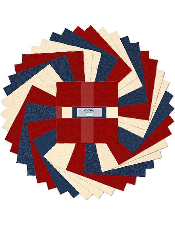 Old Glory - 10" Layer Cake Quilting Fabric