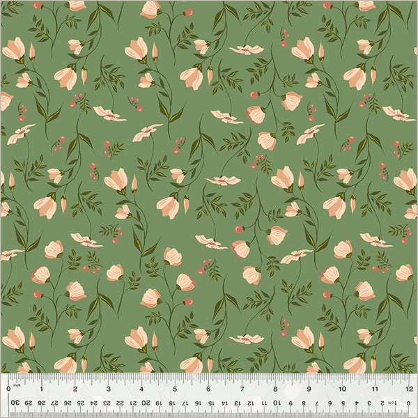 Under the Canopy, Wildflower-Sage Quilt Fabric