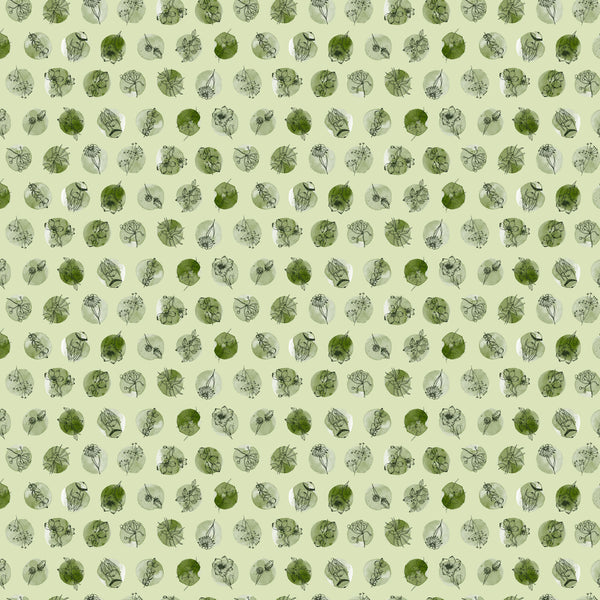 Blooming Memories Green Dots Quilt Fabric