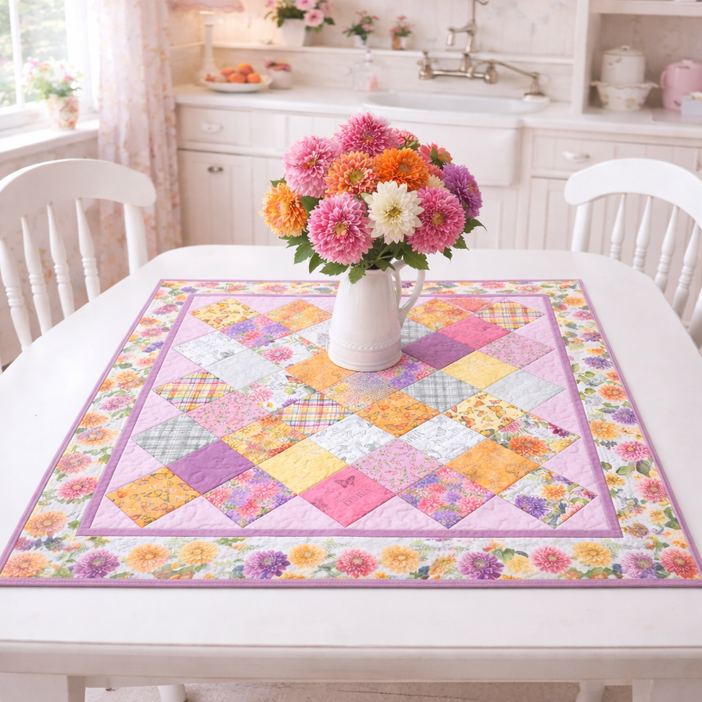 Dahlia Botanica On Point Table Topper Quilt Kit – Wilmington Prints Exclusive