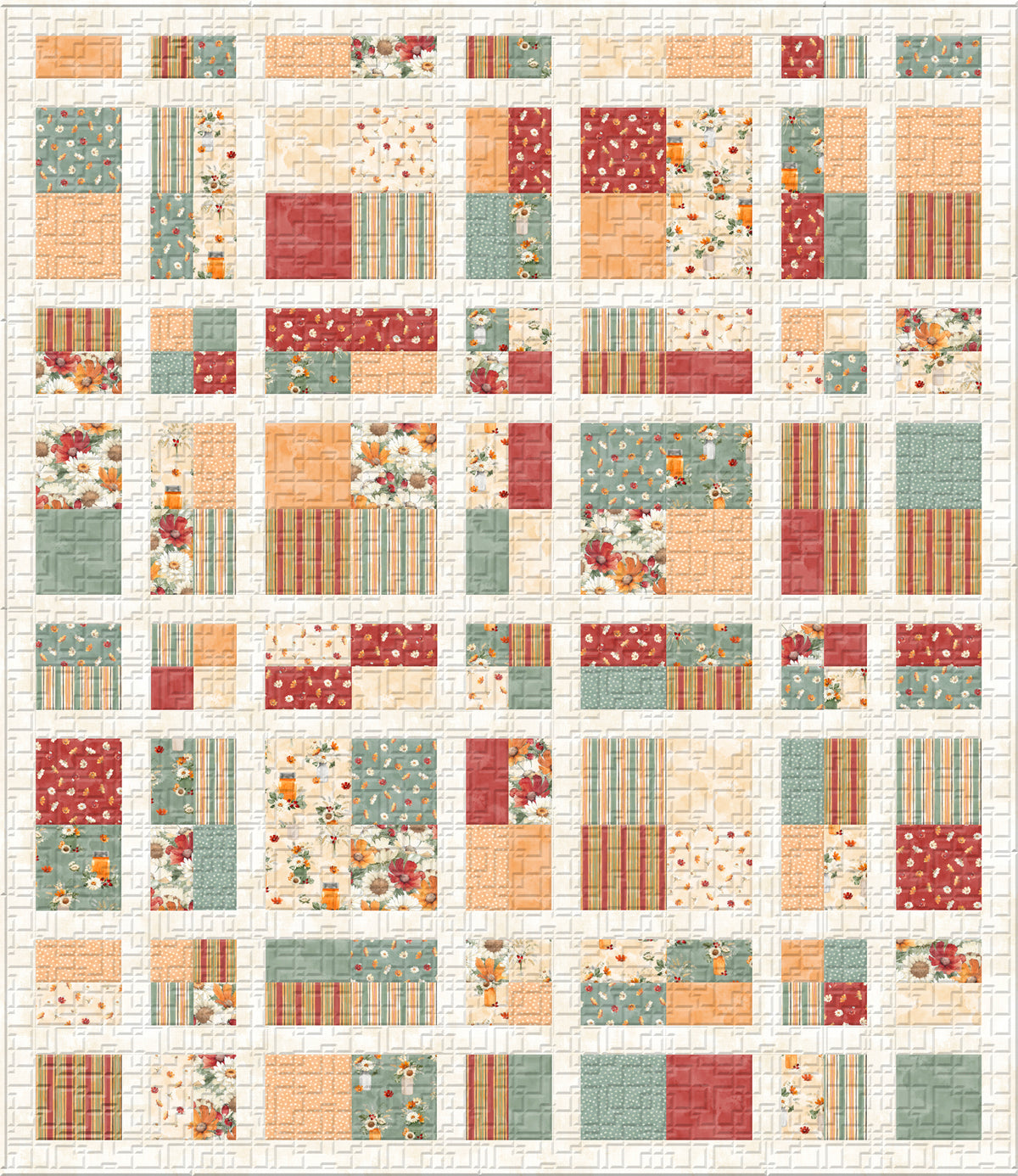 Plaid Sash-ay Quilt Kit – Harvest Blooms by Wilmington Prints