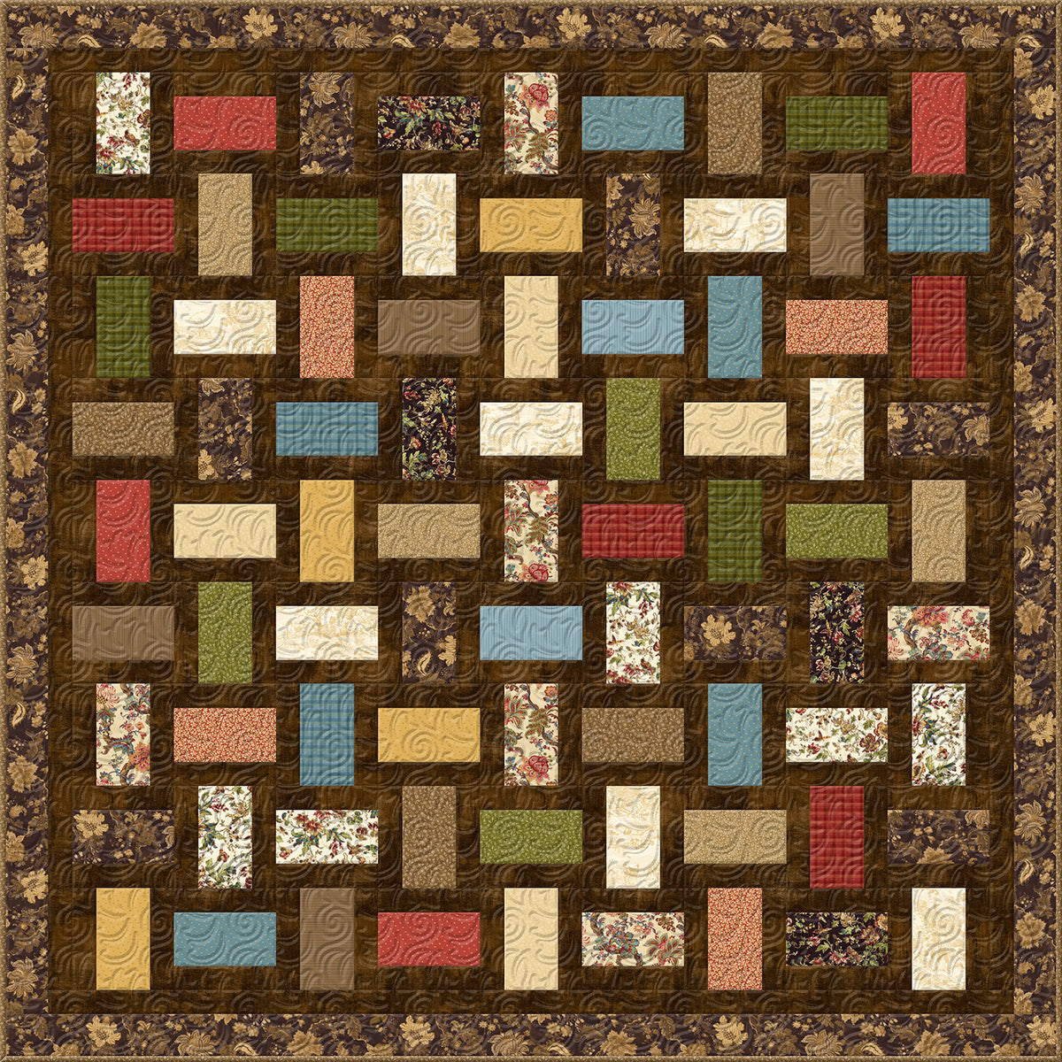 Rotation Queen Quilt Kit featuring Countryside Quilt Fabric | Limited Edition - LAST ONE!! by Wilmington Prints