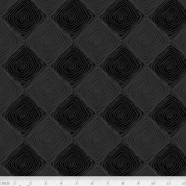 Spring in the Northwoods, Diamonds-Black Quilting Fabric