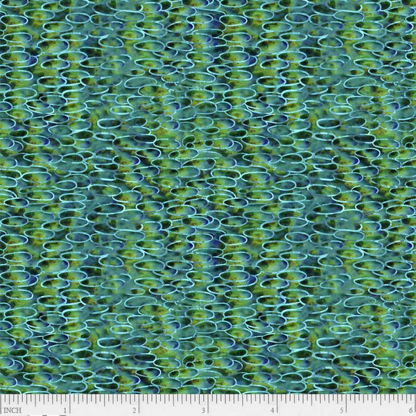 Spring in the Northwoods, Blue & Green Stones Quilting Fabric