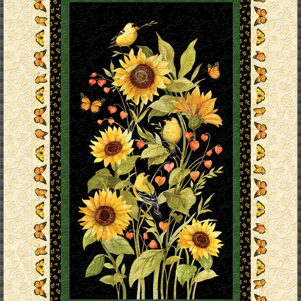 Sunflower Splendor 40" x 70" Panel Quilt Kit | Limited Edition