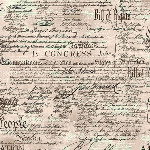 Antique Bill of Rights Quilting Fabric – Timeless Treasures Patriotic Print