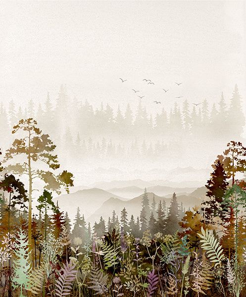 Tree Line, Quilting Fabric Panel