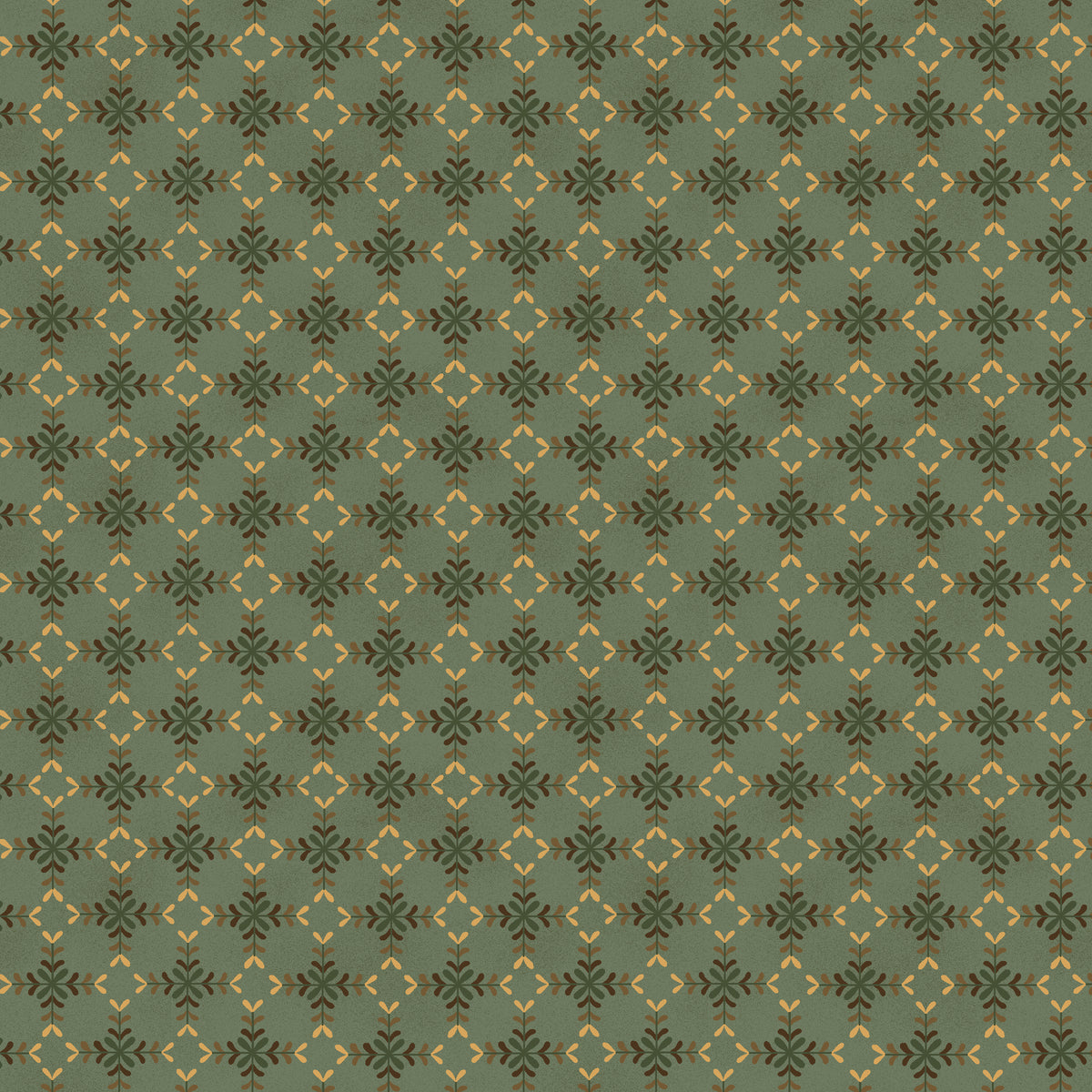 Wit & Wisdom, Diamond Blossoms-Aqua Quilting Fabric