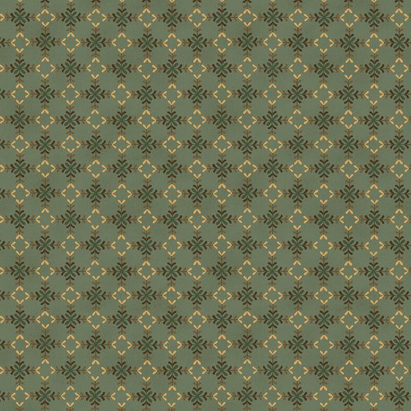 Wit & Wisdom, Diamond Blossoms-Aqua Quilting Fabric