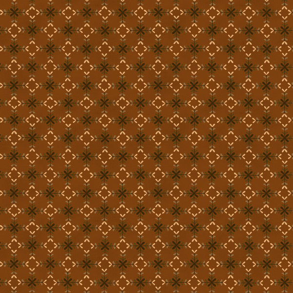 Wit & Wisdom, Diamond Blossoms-Orange Quilting Fabric