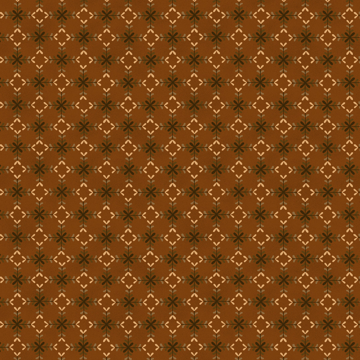 Wit & Wisdom, Diamond Blossoms-Orange Quilting Fabric