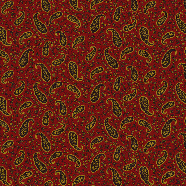 Wit & Wisdom, Vintage Paisley-Red Quilting Fabric