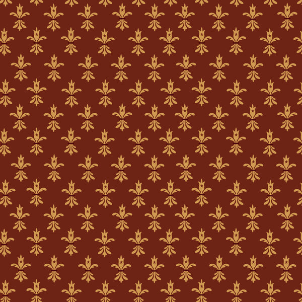 Wit & Wisdom, Fleur De Lis-Red Quilting Fabric
