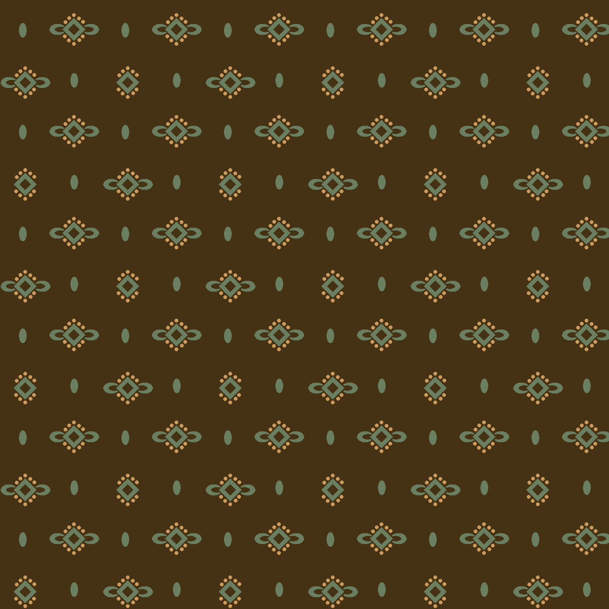 Wit & Wisdom, Diamond Blossoms-Brown Quilting Fabric