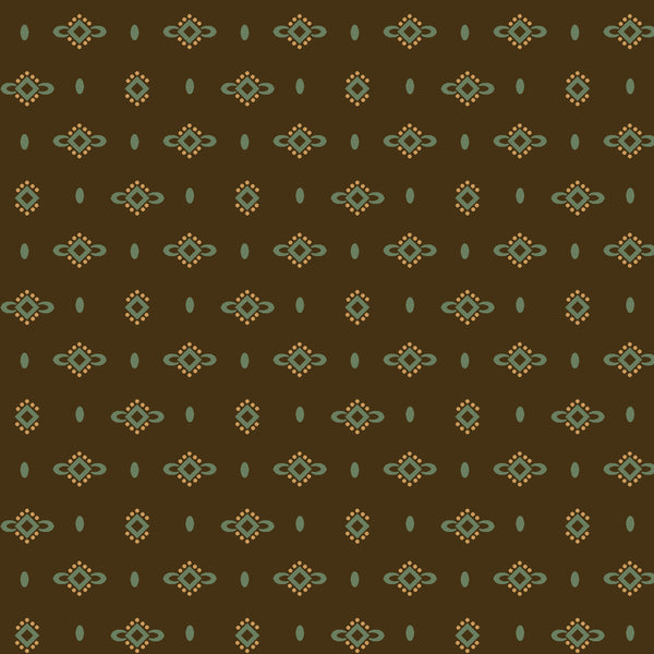 Wit & Wisdom, Diamond Blossoms-Brown Quilting Fabric