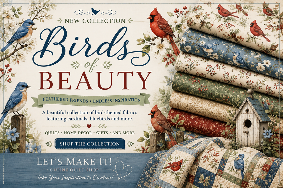 Bird Quilting Fabric – Cardinals, Bluebirds & More
