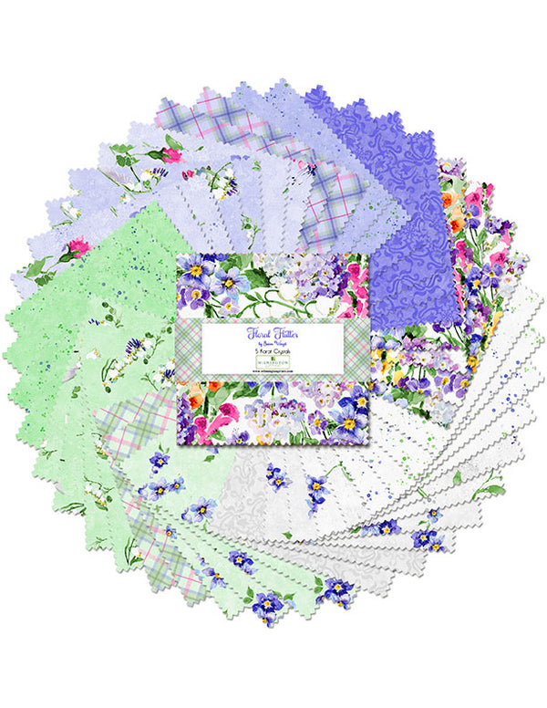 "Spun Out" Throw Quilt Kit | "Floral Flutter" by Wilmington Prints - 66" x 76"