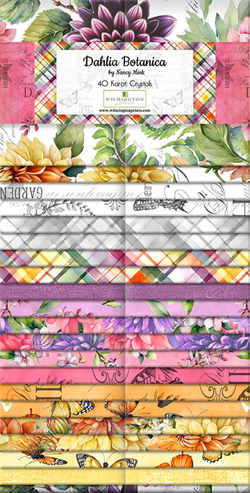 Dahlia Botanica 40 Karat Crystal Pack by Wilmington Prints | Pre-Cut Fabric fabric precut