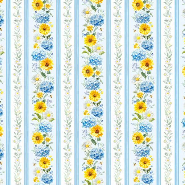 Bees & Blooms, Border Stripe Quilting Fabric