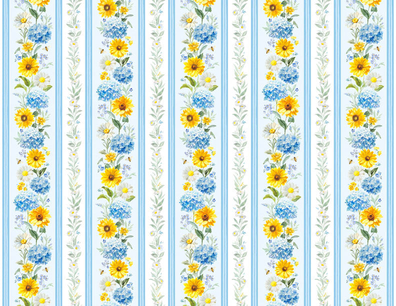 Bees & Blooms, Border Stripe Quilting Fabric