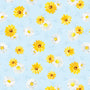 Bees & Blooms, Daisies-Blue Quilting Fabric