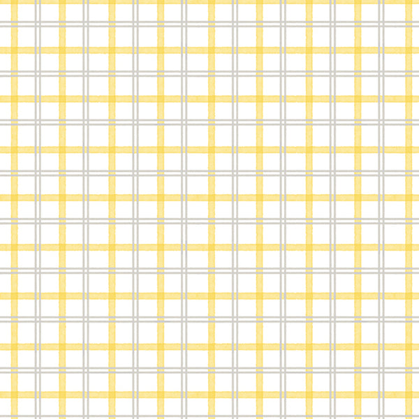 Bees & Blooms, Plaid-Yellow Quilting Fabric