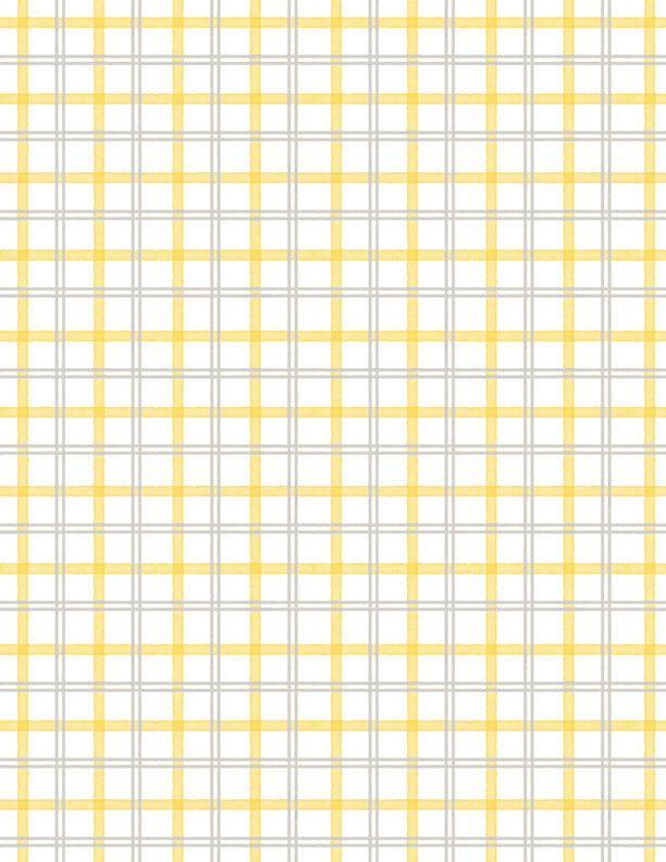 Bees & Blooms, Plaid-Yellow Quilting Fabric