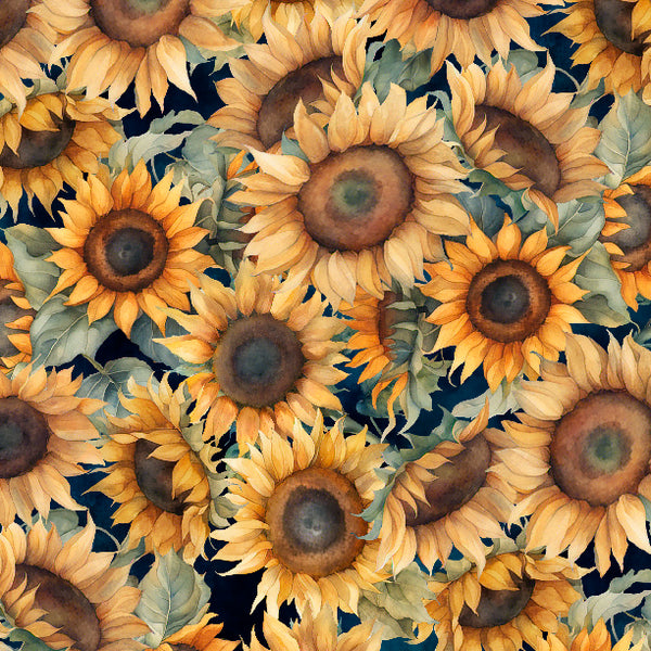 Sunkissed Quilting Fabric Collection - Packed Sunflowers by Wilmington Prints