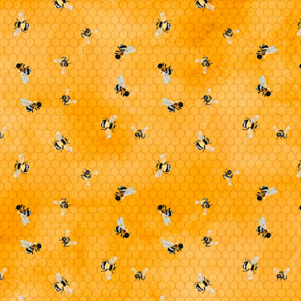 Sunkissed Quilting Fabric Collection - Yellow Bees by Wilmington Prints