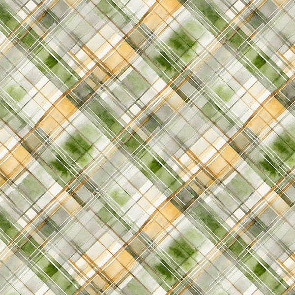 Sunkissed Quilting Fabric Collection - Green Plaid Texture by Wilmington Prints