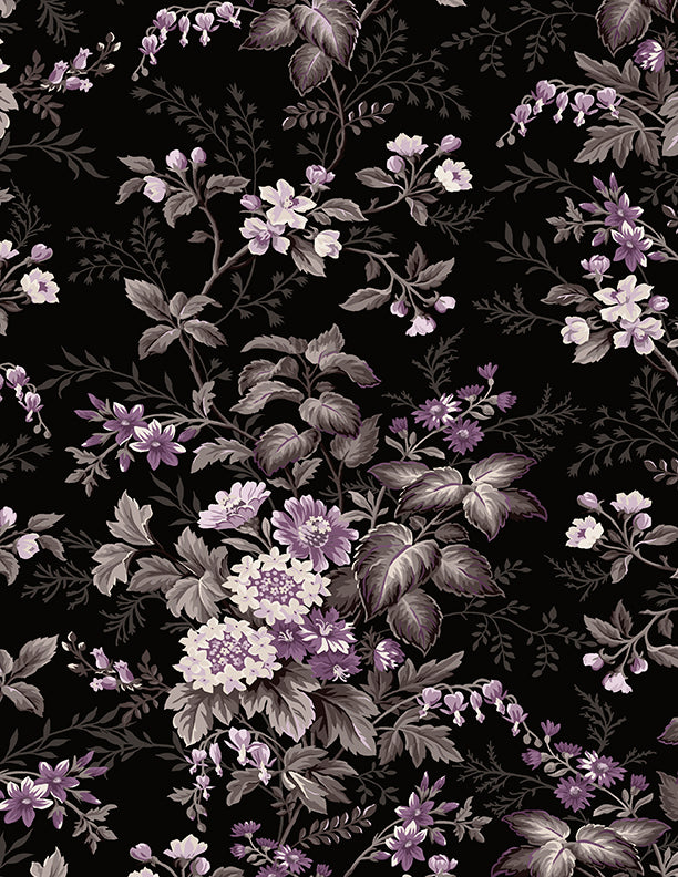 Blackberry Bramble Dark Floral Quilt Fabric by the 1/4 Yard